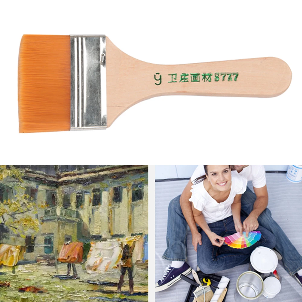 Nylon Paint Brush Smooth Wooden Handle Watercolor Brushes 12 Sizes High Quality For Acrylic Oil Painting School Art Supplies