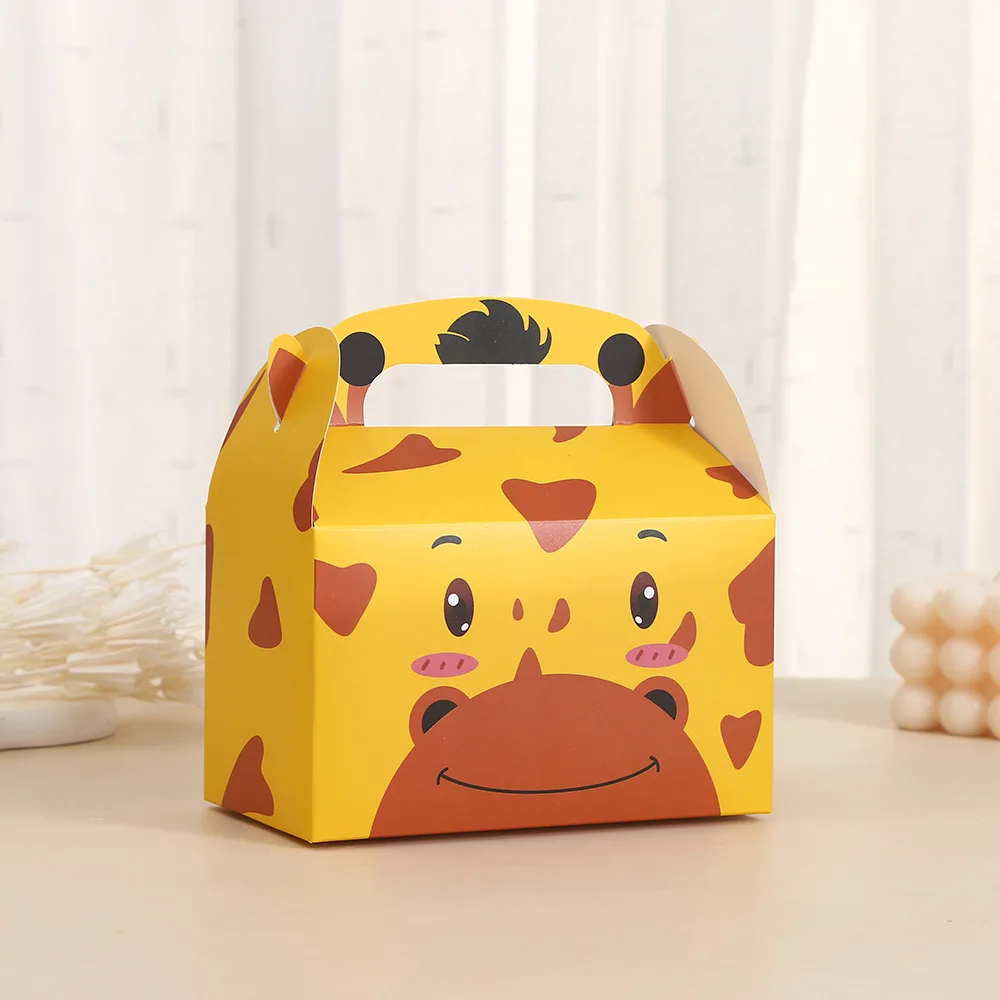 Cartoon Jungle Animals Theme Cake Candy Box, 6Pcs Set
