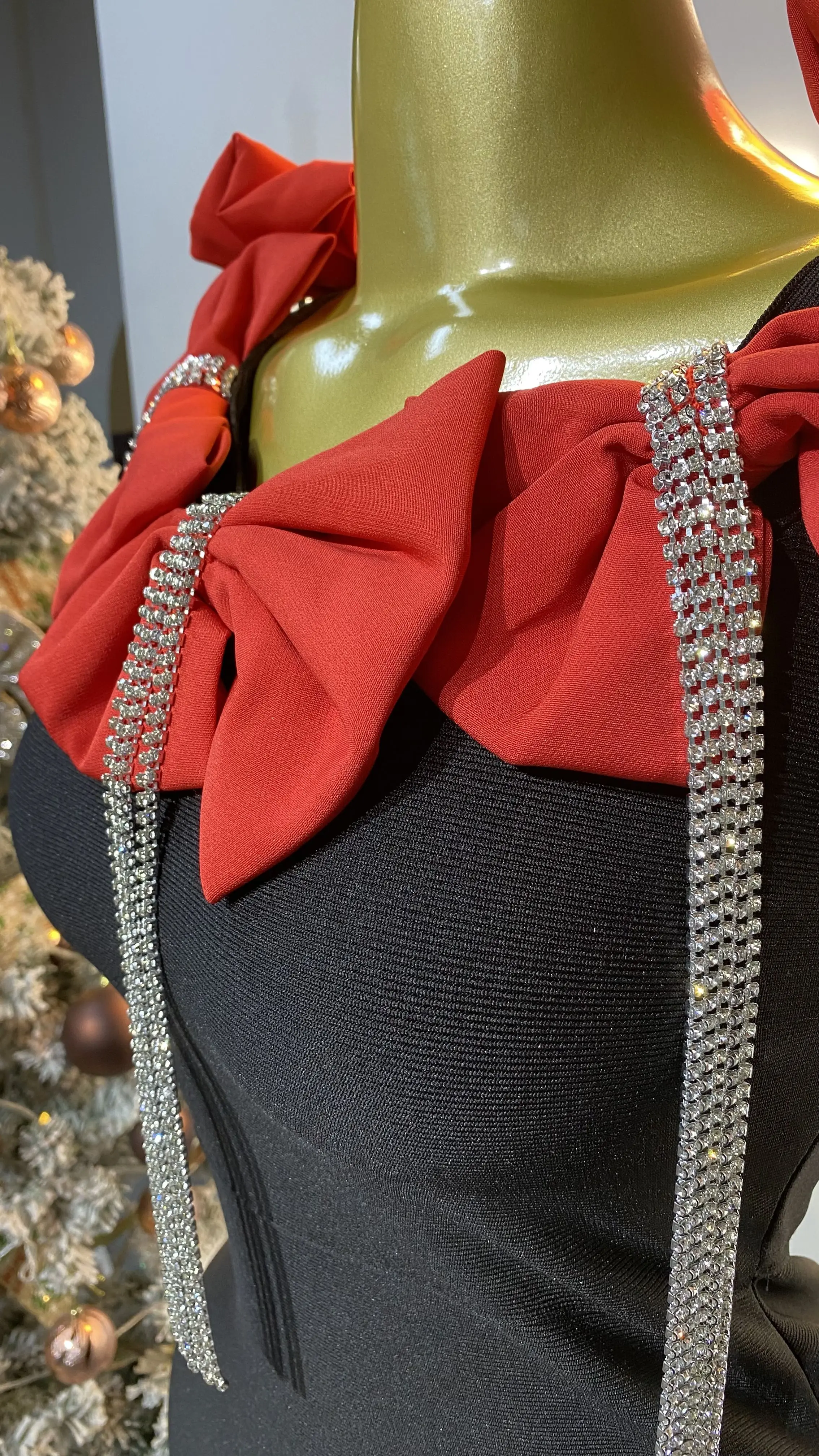 فستان بعقدة على شكل فيونكة، فستان سهرة أنيق بلون سادة للنساء، خياطة خلفية، 2025 ملابس نسائية-GZXX385 #3