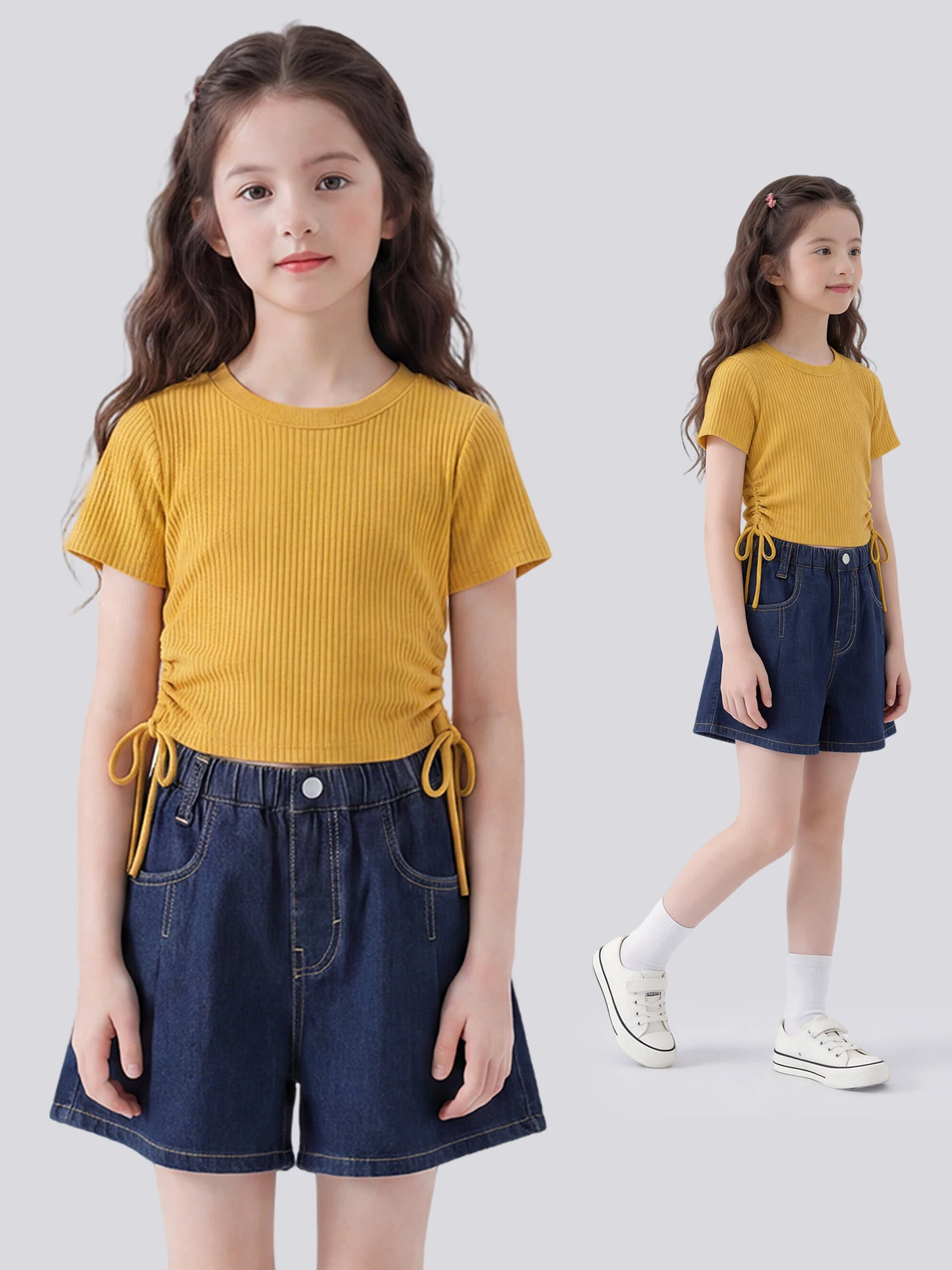 completo-sportivo-estivo-per-bambine-t-shirt-e-pantaloncini-outfit-casual-leggero-set-due-pezzi-traspirante-e-comodo