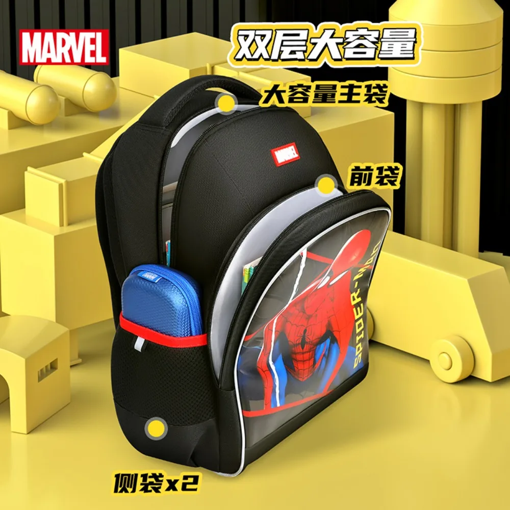 Disney Children's Large Capacity Backpack For Primary School Student 1-3 Years Boy's Favorite Cartoon Spider Man Captain America