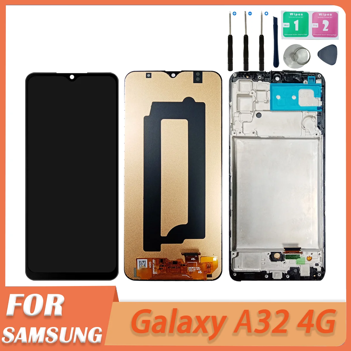 High Quality TFT For Samsung Galaxy A32 4G A325F LCD Display Touch Screen Digitizer Assesmbly Replacement Parts With Frame