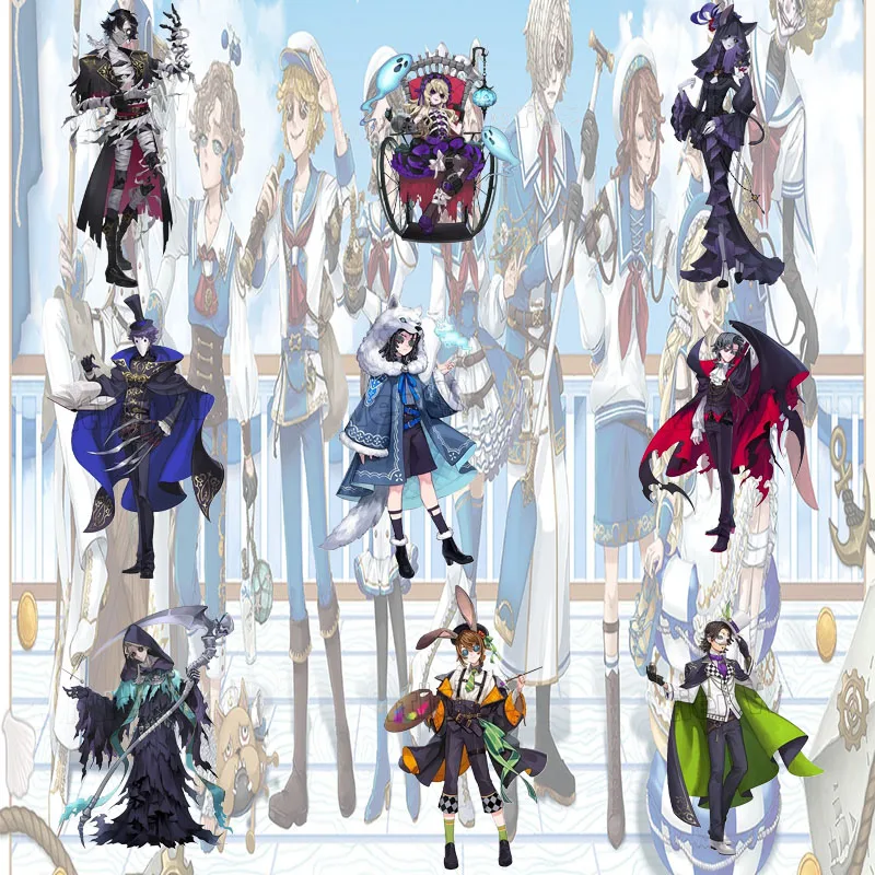 Identity V GAME Cartoon Game Character Acrylic Stand With Base Two‑Side Printed Desktop Collectible Ornament Gift Keychain