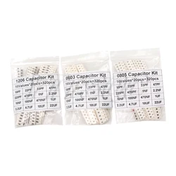 36Values 1pF-10uF Electronic Capacitor set 1206 SMD Ceramic Capacitors assortment kit 22PF 47PF 22NF 100NF 2.2UF 4.7UF 0603 0805