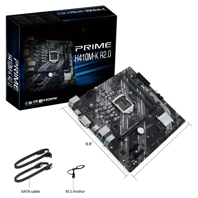 For ASUS PRIME H410M-K R2.0 desktop computer main board with HDMI high definition 1200 pins