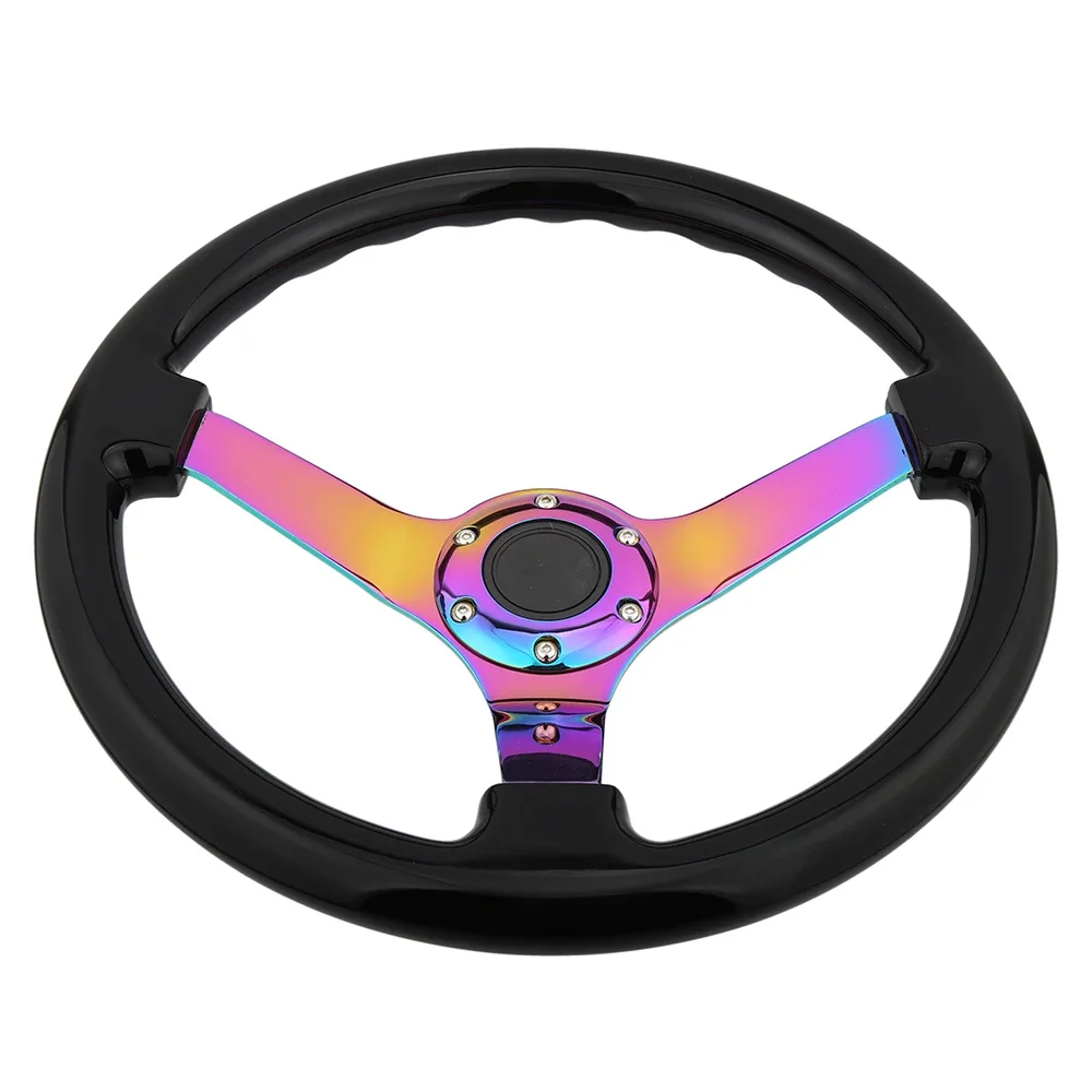 custom wholesale one piece black wood car steering wheel with control horn buttons