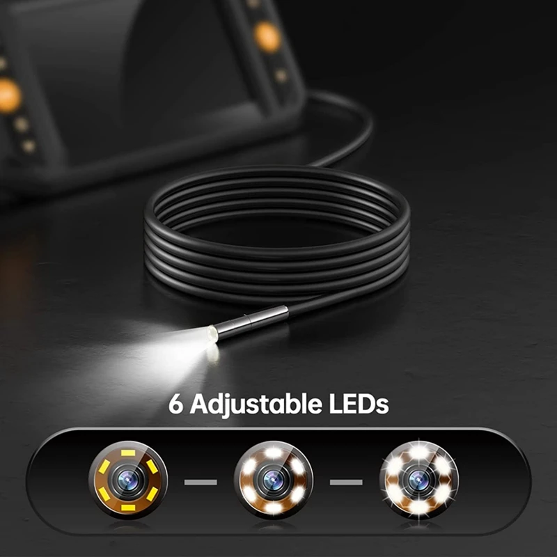 Imagem -04 - Teslong 4.3 Polegada Câmera Endoscópio Lcd de Alta Definição 16.4ft Câmera Flexível Snake Probe 5.5 mm Lente Endoscópio de Esgoto com Luz