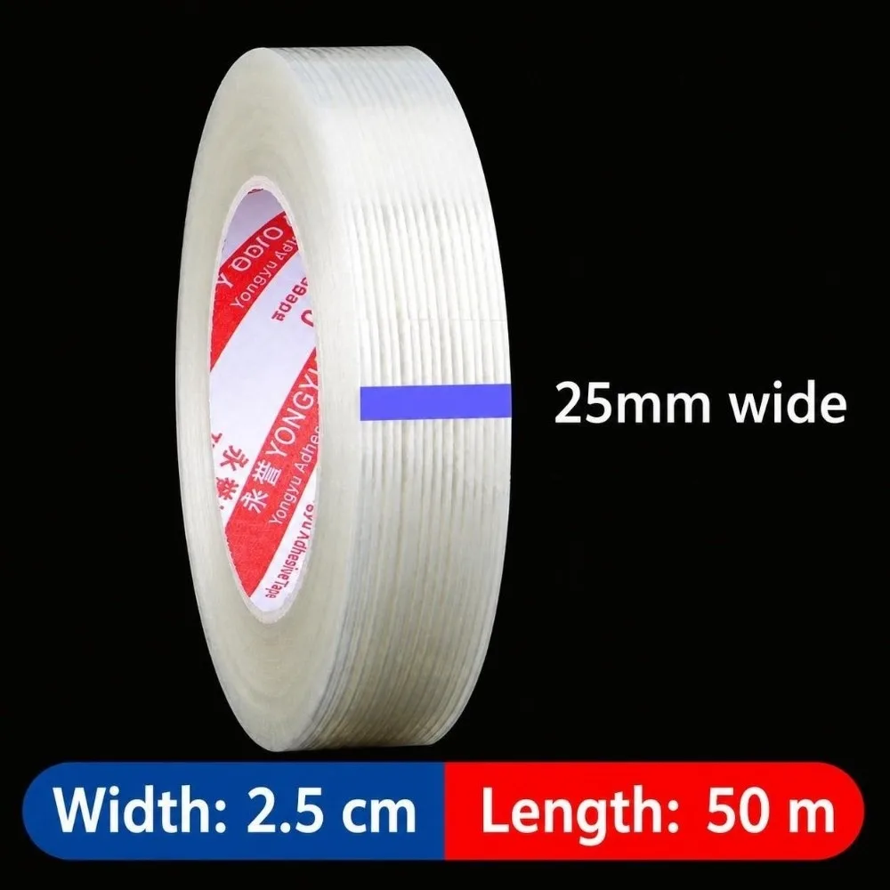 High Performance Single-sided Fiberglass Tape Strong Adhesive High Temperature Resistance Insulation Tape 25/50M Adhesive Tape