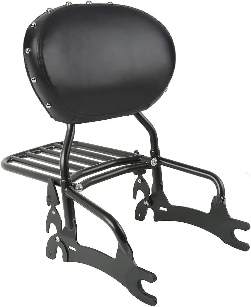 14-Inch Motorcycle Backrest Sissy Bar Luggage Rack Fits Select 2017-2020 Touring Cruiser Models Rear Passenger Seat Support