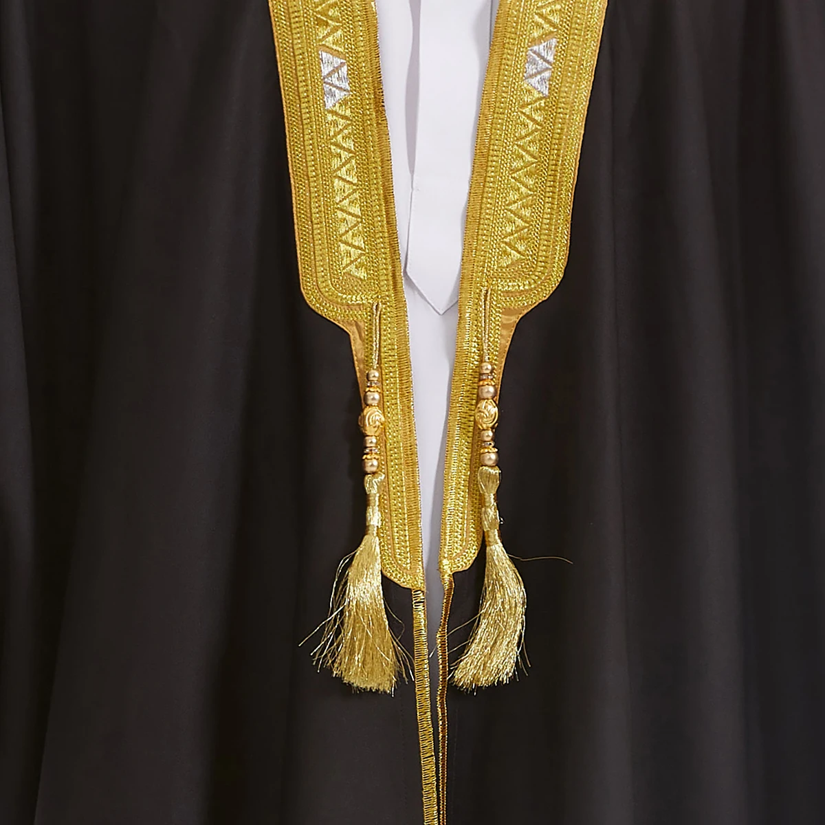 TH842 سترة رجالية مسلمة بأكمام طويلة مطرزة بطول الكاحل رداء قفطان إسلامي جوبا ثوب #5