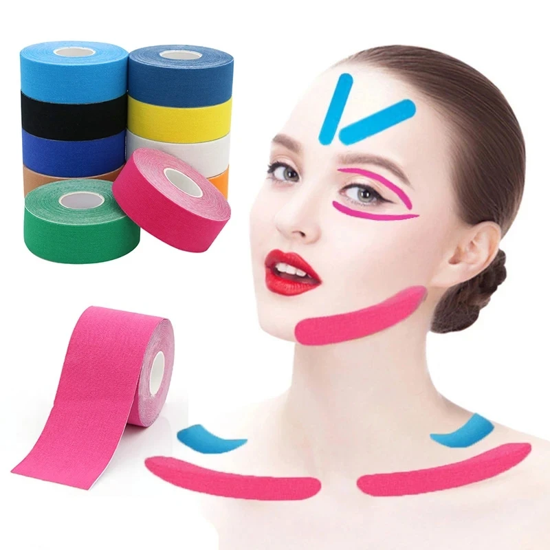 Kinesiologie Tape voor Gezicht V Lijn Hals Ogen Lifting Tape Rimpel Remover Sticker Gezichtsverzorging Tool Bandagem Elastica 2.5 CM * 5 M