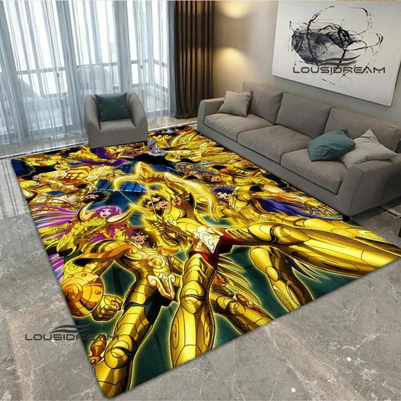 Knights of the Zodiac Cartoon printed carpet Living room bedroom non -slip carpet Outdoor carpet kawaii rug birthday gift