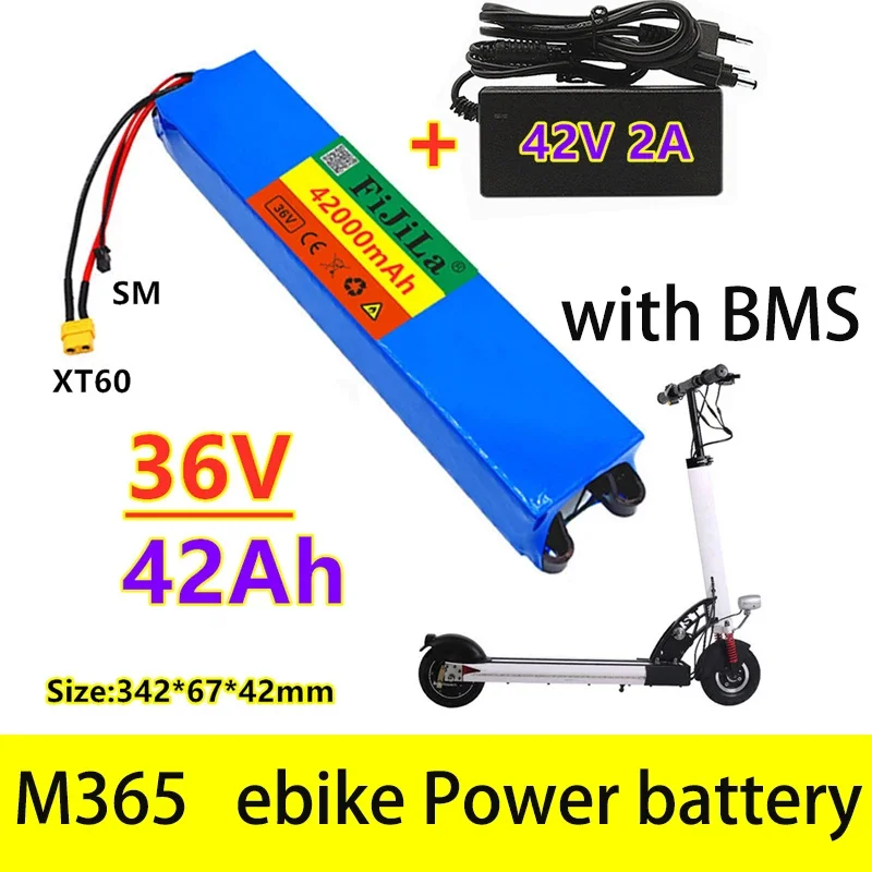 

36V 42Ah/30Ah 18650 Lithium Battery Pack 10S3P 250w-500W Same Port 42V Electric Rollers M365 Ebike Power with BMS