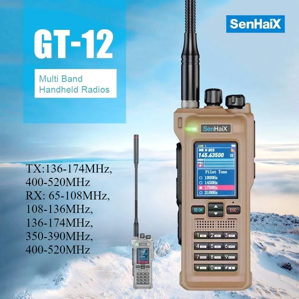10W high-power UHF VHF full-band walkie-talkie Type-C charger FM AM, suitable for construction sites and outdoor use