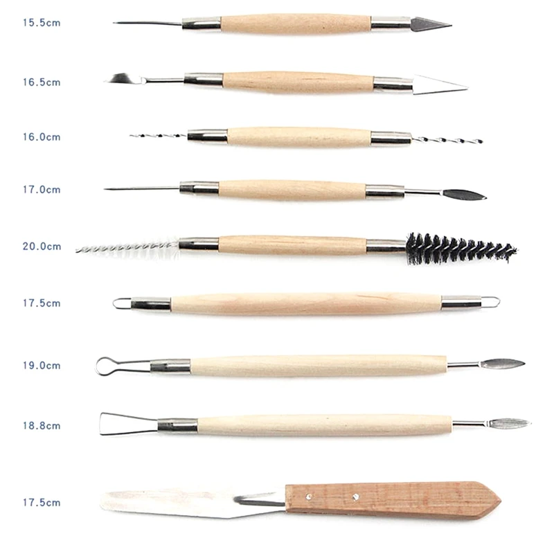 Juego de Herramientas para esculpir arcilla y cerámica con estuche de transporte para principiantes, expertos y niños