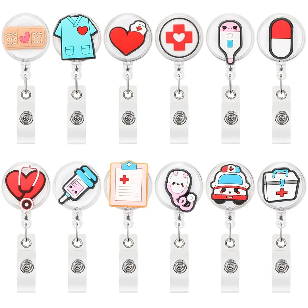 

Набор из 12 выдвижных держателей для бейджей медсестер, аксессуары для медработников, подарки для медицинских помощников