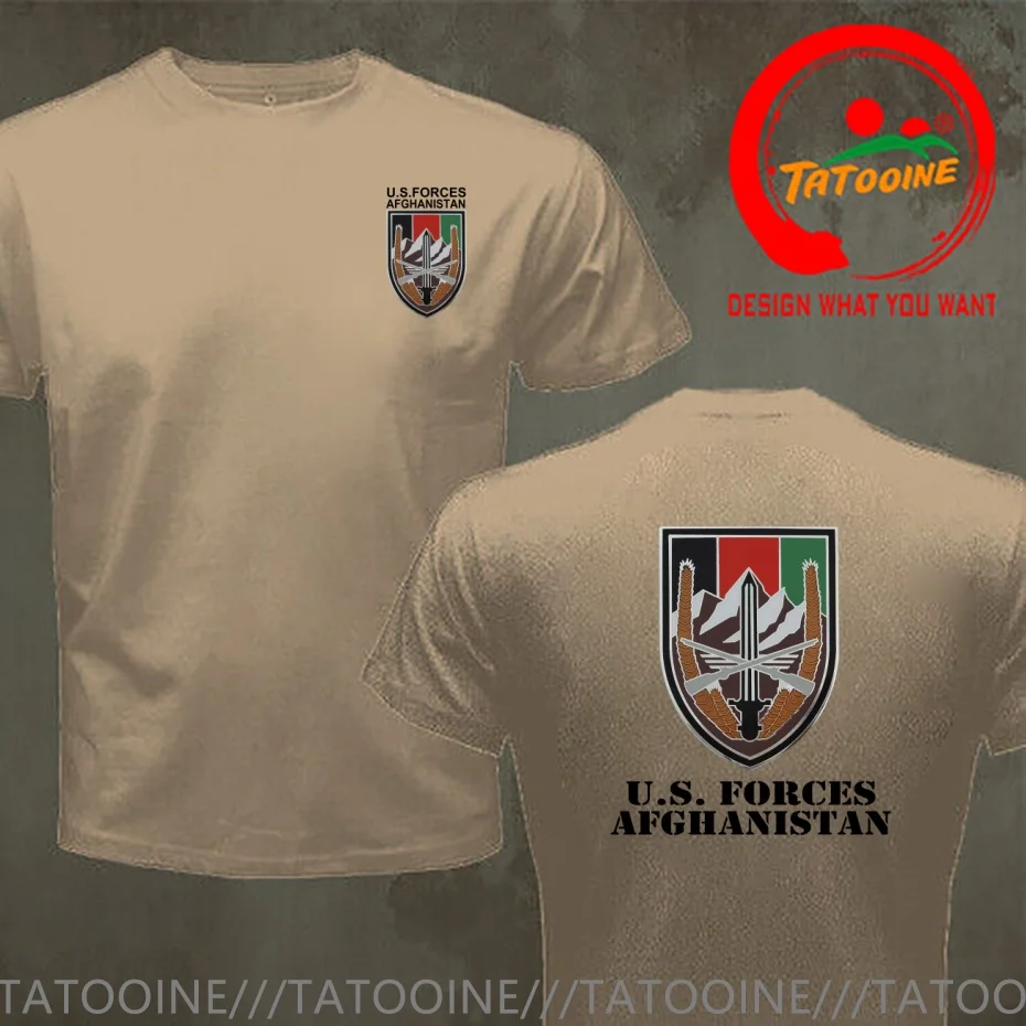 US ARMY Airborne U.S. FORCES AFGHANISTAN COMBAT SERVICE T Shirt Men Fashion Trendy Casual Clothing Stylish Tops Tee Shirt Leisur