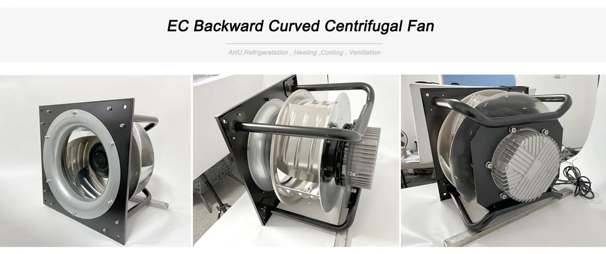 مخصص EC إلى الخلف منحني مروحة الطرد المركزي 450mm سبائك الألومنيوم المكره مروحة تجارية مع قوس التوصيل