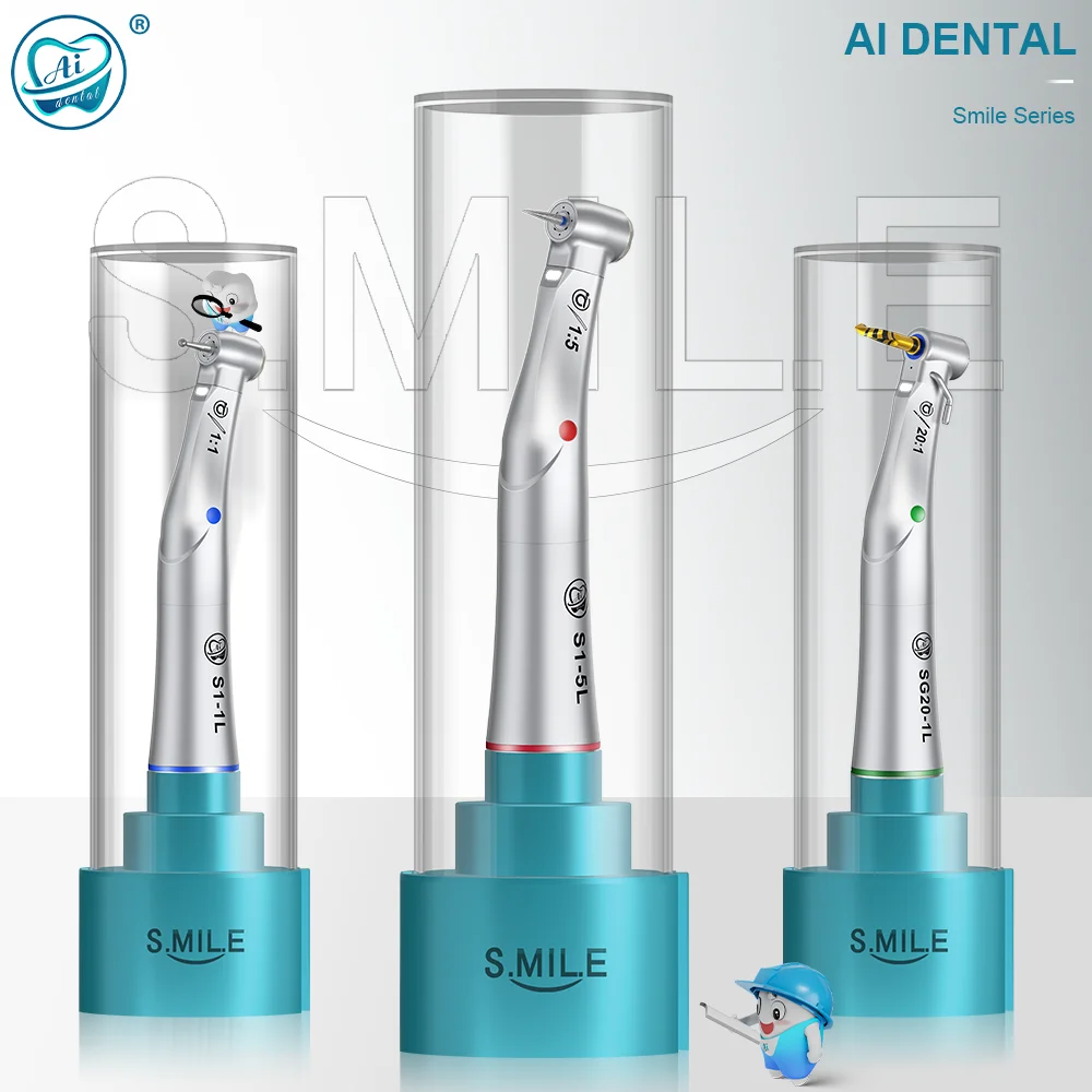 

AI DENTAL New Smile Series Low Speed Contra Angle Optic Handpiece 1:4.2/1:5/1:1/4:1/20:1 E-type Connection Dentist Supplies