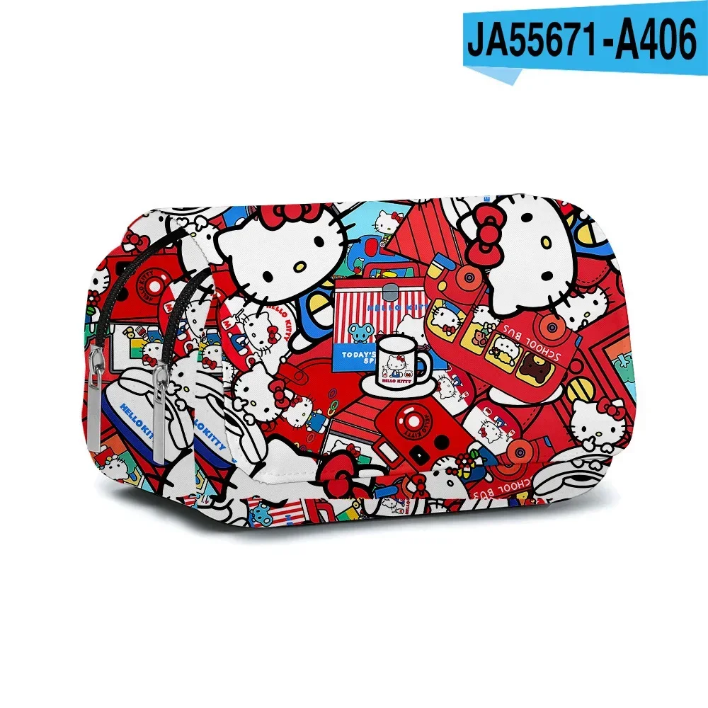 Printing Kuromi Double-layer Pencil Bag Primary and Secondary School Students Cartoon Pencil Bag Mochila Children\'s Gifts