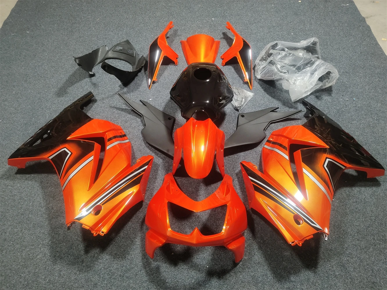 Motorcycle fairing fits Ninja 250 2008 2009 2010 2011 2012 ZX250 08 09 10 11 12 Year fairing Black orange motorcycle shell