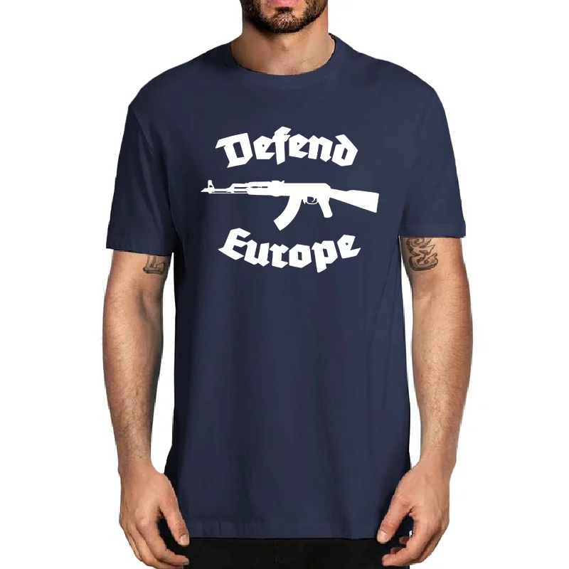 Defend Europe T shirt Immigrant Islam Custom Design Print Tee shirt For Men Women Cotton New Cool Tee Big Tall Size 5XL