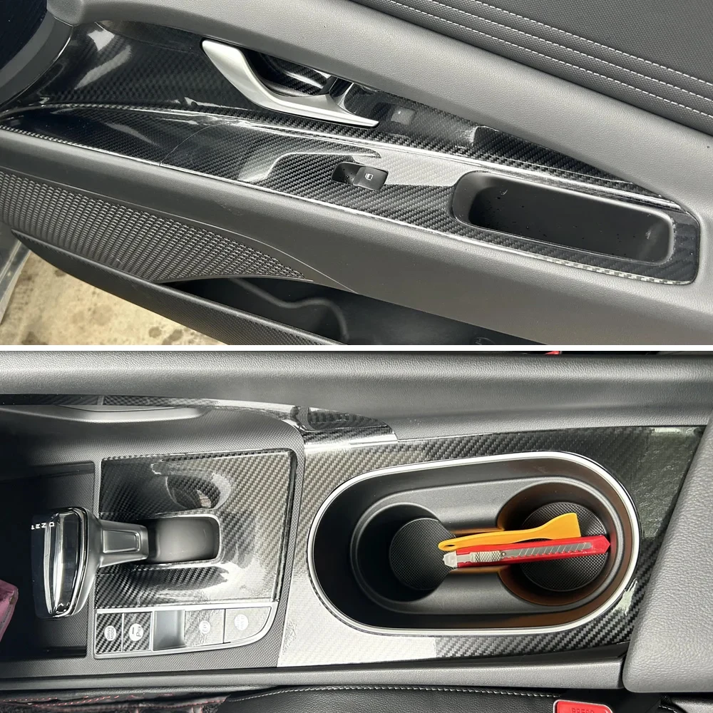 

Для Hyundai Elantra CN7 2020-2024 автомобильный Стайлинг 3D/5D углеродное волокно салон автомобиля центральная консоль цветная молдинговая наклейка наклейки детали