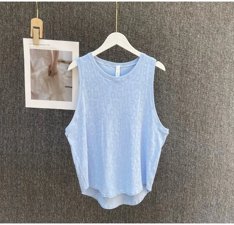 Neue ärmellose Pilates-Sportbluse für Damen, Sommer, dünne Weste, Fitness, schnelltrocknend, ärmelloses Yoga-Shirt, lockeres Oberteil. – Detail 6