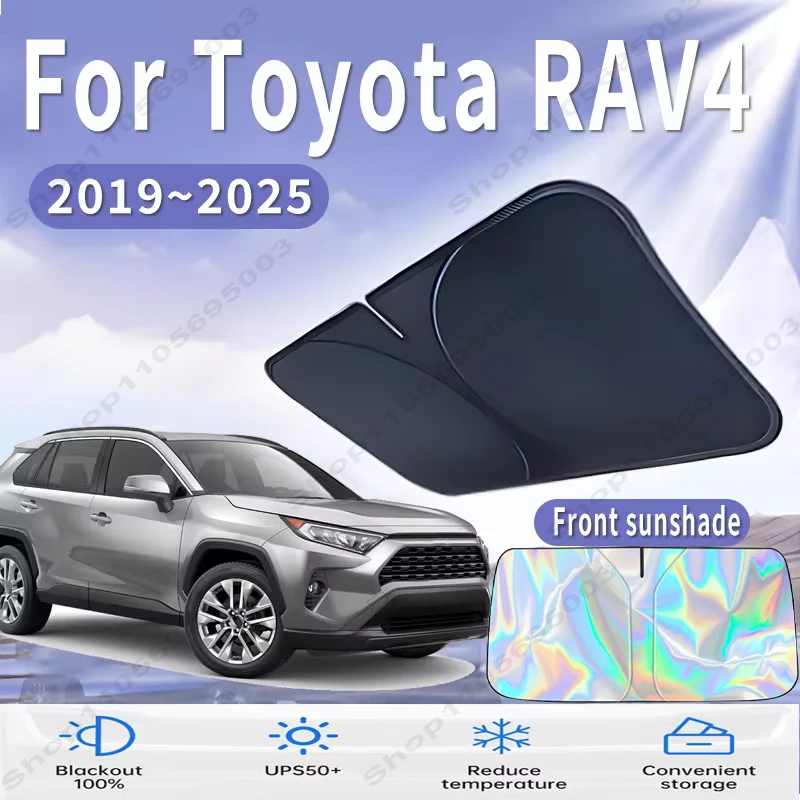 Front Windshield Sun Shade For Toyota RAV4 Wildlander XA50 2019~2025 Custom Fit Foldable UV Reflective Sun Heat Protection 2020