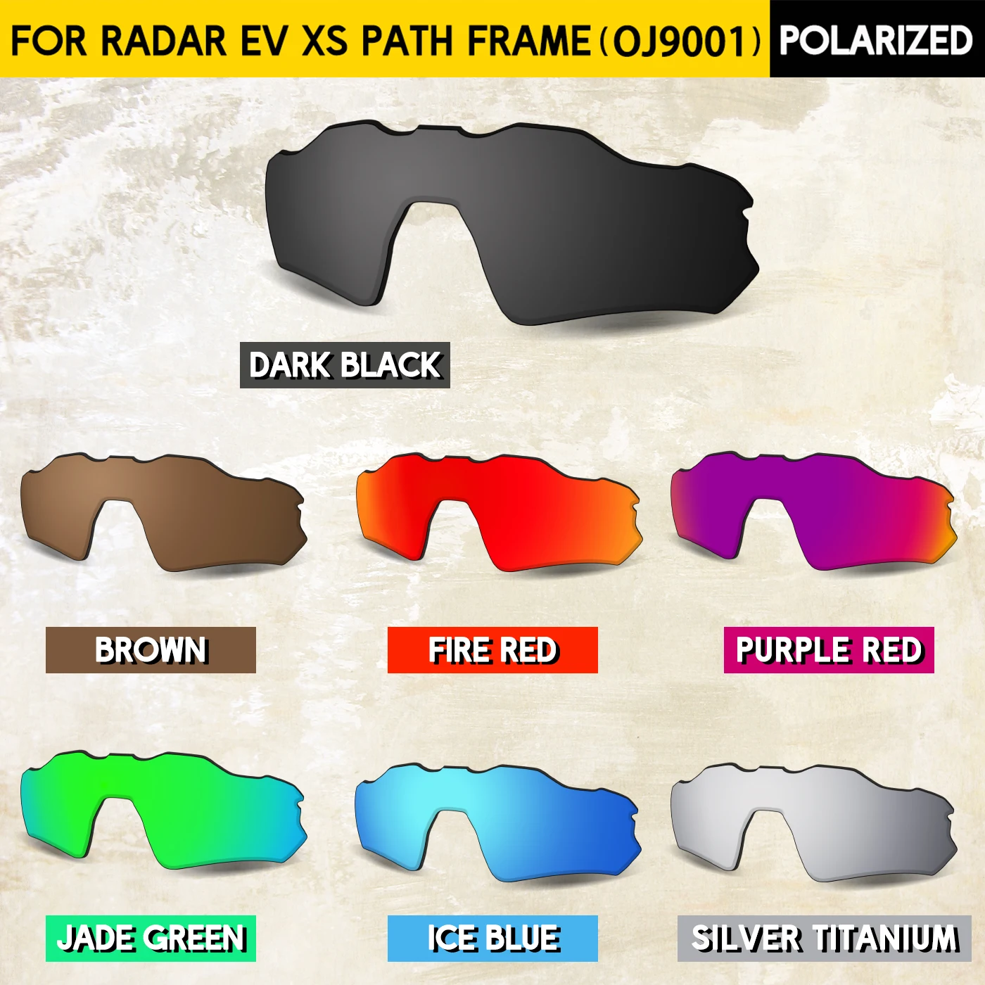 Polarized Replacement Lenses for Oakley Radar EV XS Path OJ9001 Sunglasses - Multiple Choice