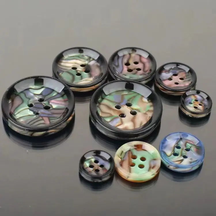 11/15/18/20/25mm Pearlescent Round Resin Buttons 4 Holes Sewing Accessories for Coats Suit Decorative Button Handmade DIY