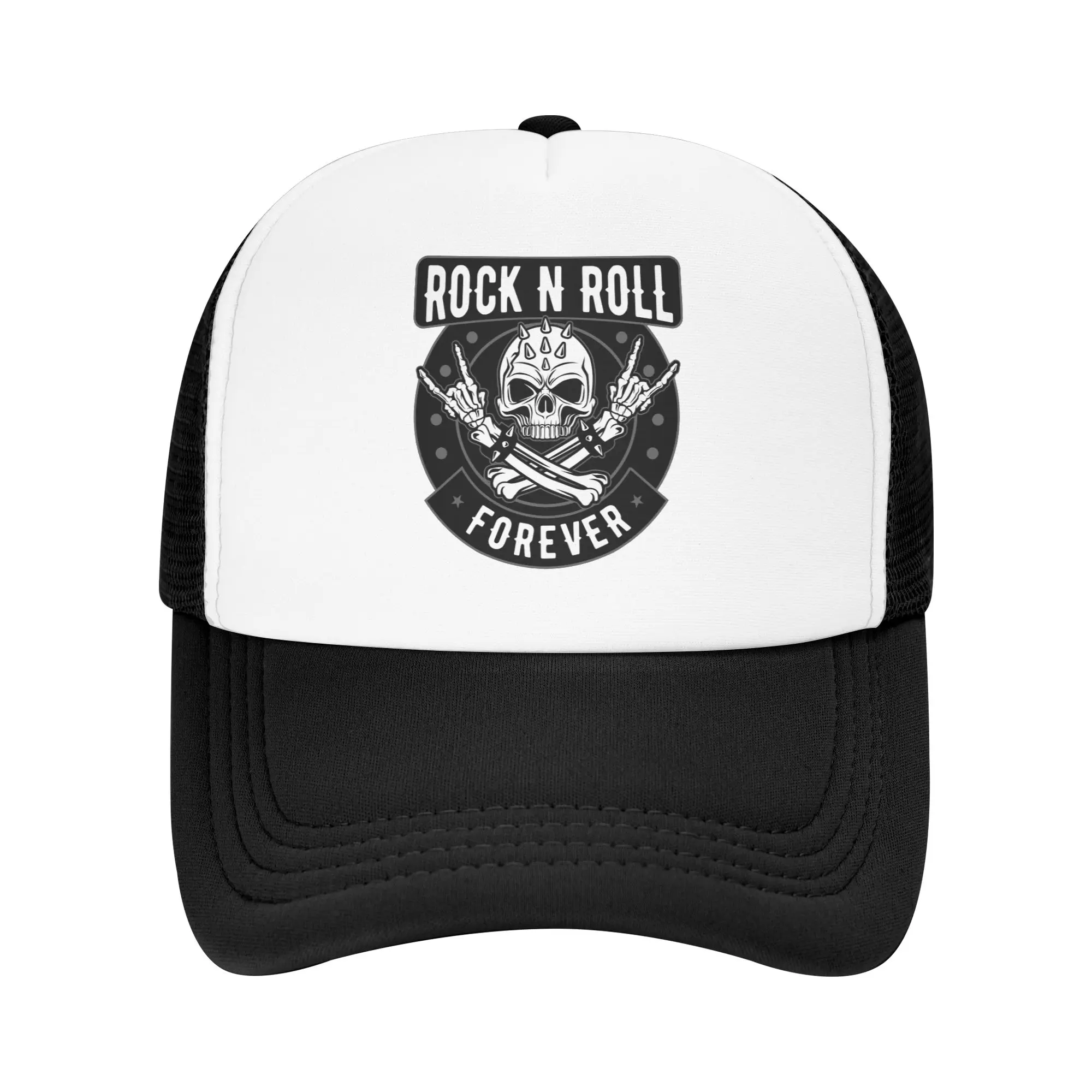 Gorra Trucker Clásica Unisex de Metal Pesado y Rock N Roll con Diseño de Calavera, Ajustable para Adultos, Gorra de Béisbol para Hombres y Mujeres, Gorra Trucker Deportiva