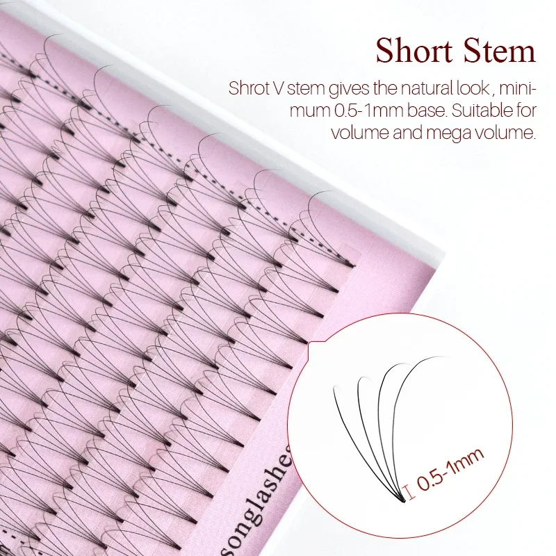 SONG LASHES 0.07 0.10mm thickness premade fan premade volume fans Lashes 3D4D5D6Dshort stem Volume Lashes Eyelash Extension