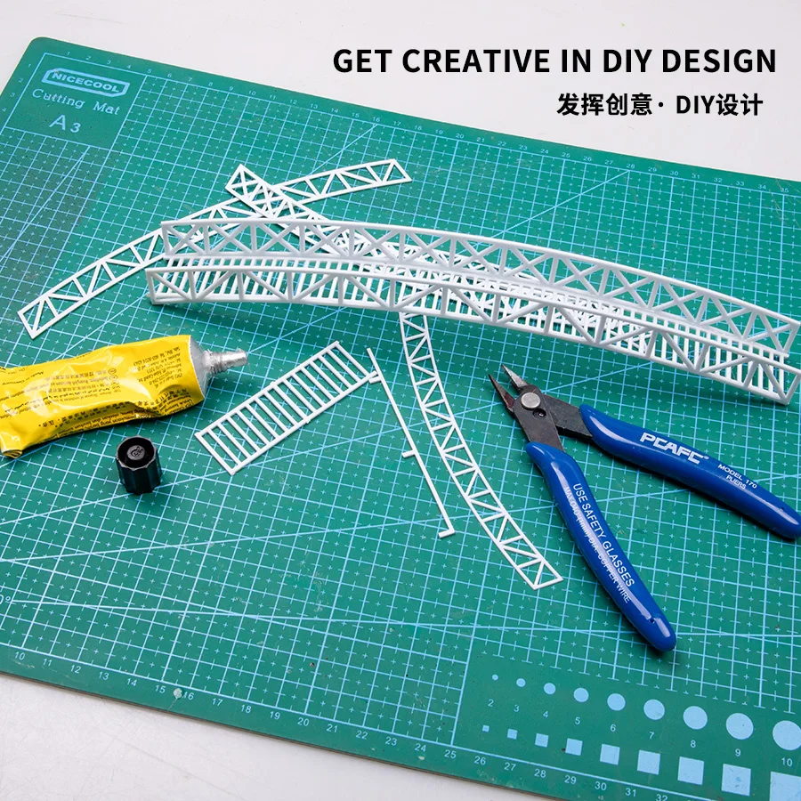 2 pièces ABS pont garde-corps modèle clôture Architecture matériaux de construction pour bricolage fabrication de modèles/paysage de route de Train ferroviaire/Diorama