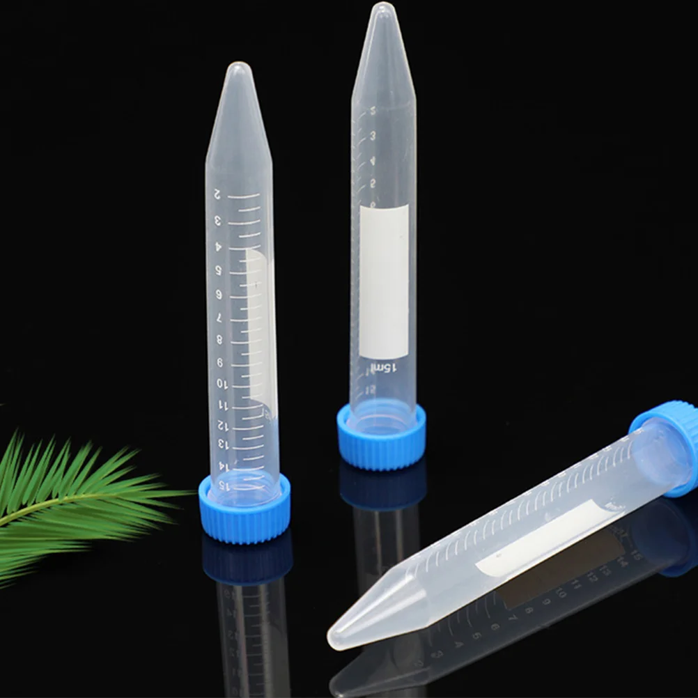 30 Pcs Scale Pointed Bottom Centrifuge Tube Tubes with Anticoagulation Plastic Test Screw Caps