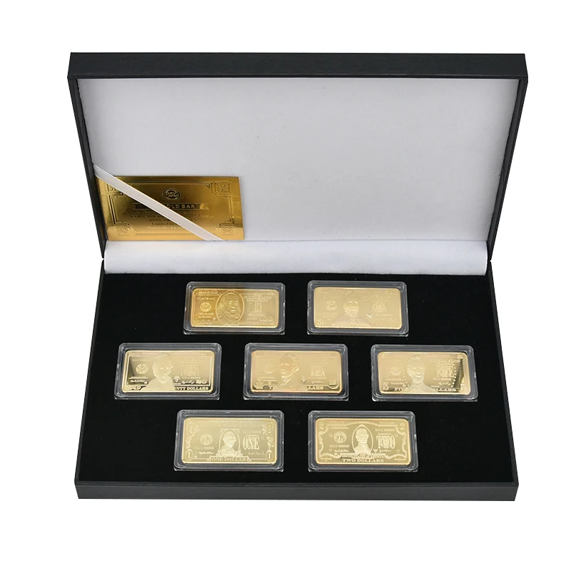 

US Dollars Challenge Gold/Silver Bar with Coin Holder America Collectable Coin Bullion Set Souvenir Gift for Collection