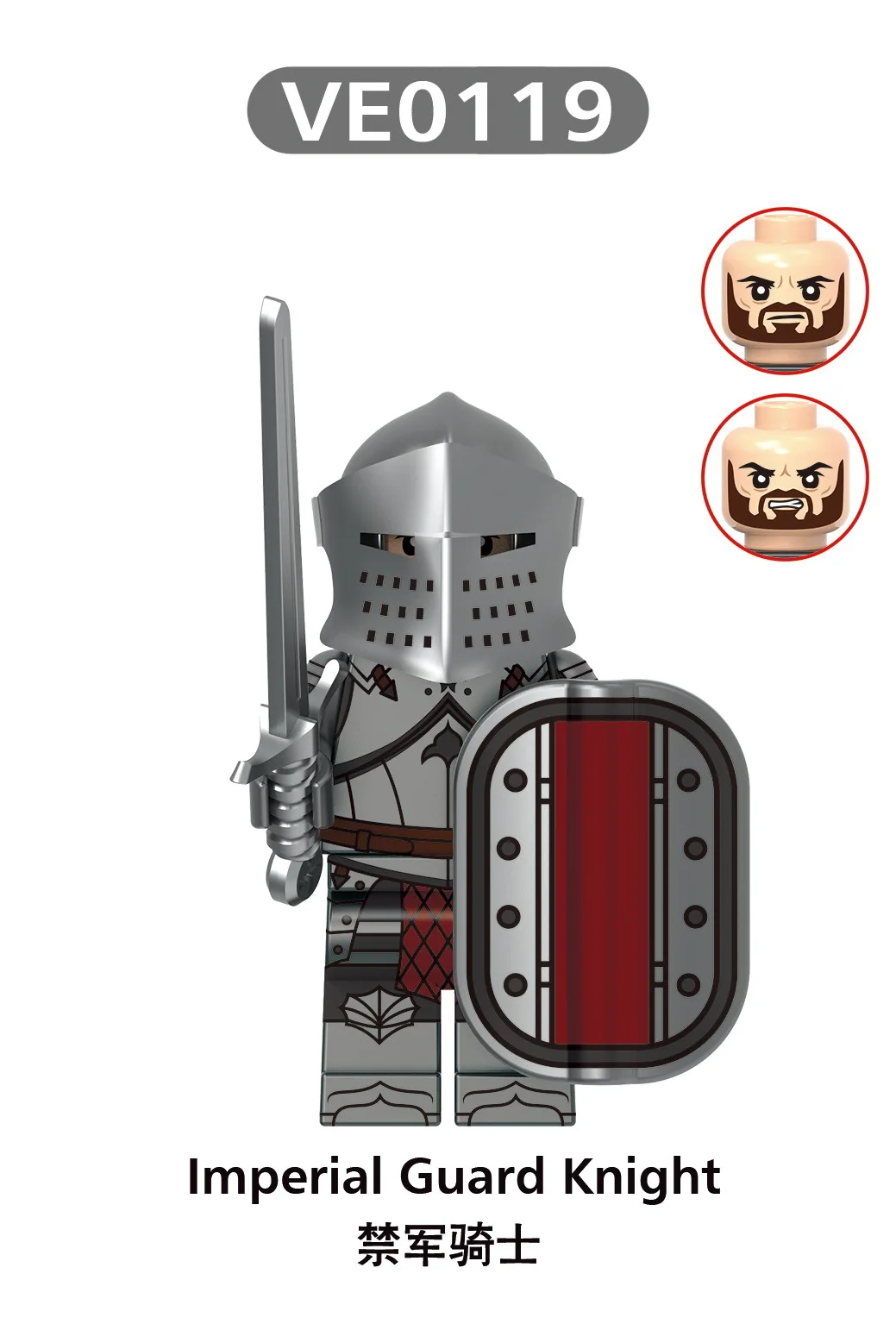 Mittelalterlicher Ritter Schwarzer Falke Krieger Wächter Bausteine Burg Militär Soldaten Figuren Armee Kriegszubehör Bausteine Spielzeug – Detail 5
