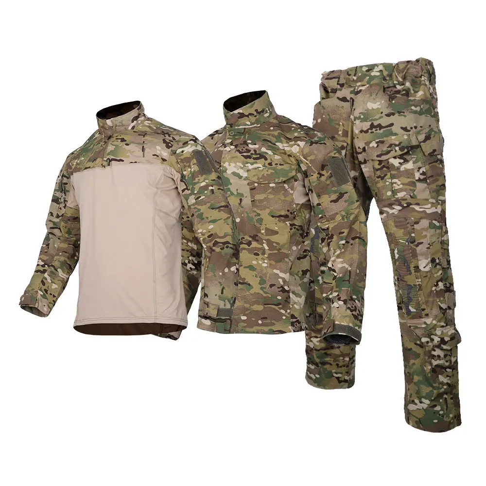 field-assault-tactical-set-outdoor-long-sleeve-wear-resistant-breathable-elastic-training-camo-set-combat-frog-suit