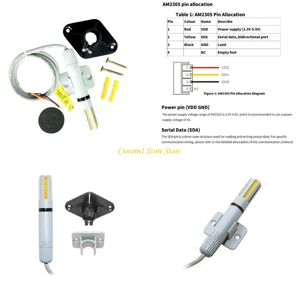 

Датчик температуры и влажности A3PC AM2305B полностью заменяет стандартный емкостный модуль I2C с одной шиной AM2305