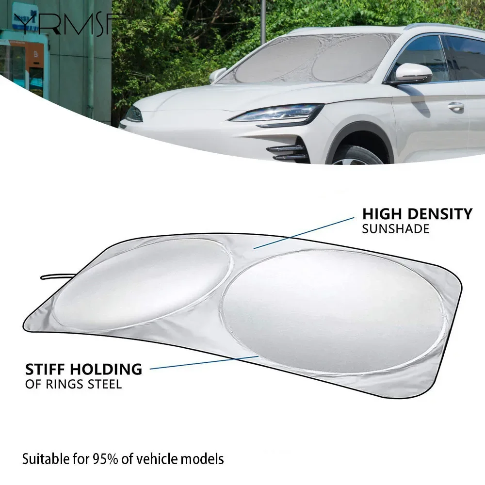 86cmX160cm Car Sunshade Car Windscreen Sunshade Foldable Front Window Sunshade Protector for UV Rays & Sun Heat Auto Accessories