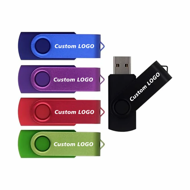 Free Custom Laser Engraving LOGO Color Metal Clip USB2.0 Flash Drive 4GB 8GB 16GB 32GB 64GB 128GB