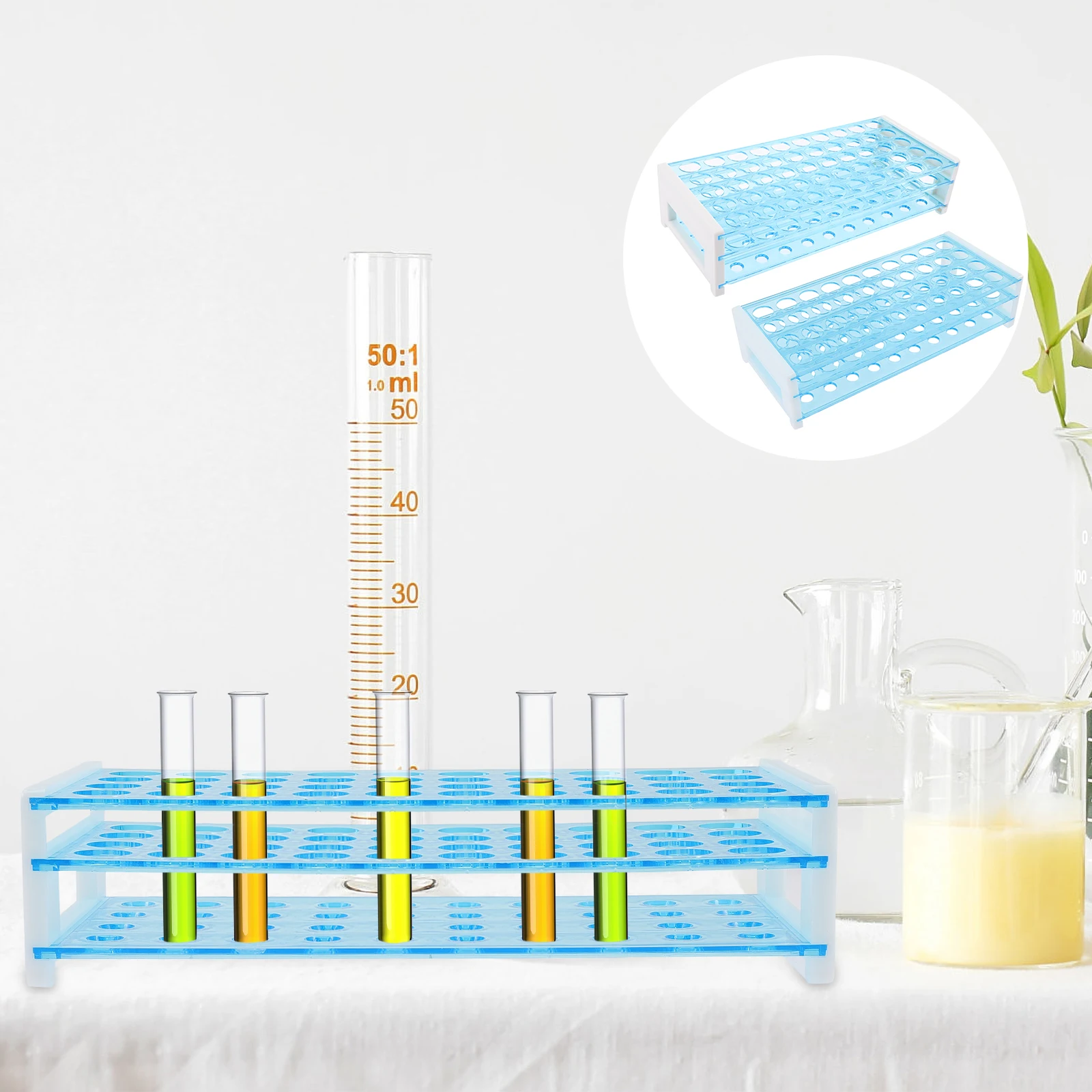 

2pcs Test Tube Rack Premium Plastic Sturdy Lightweight Three Layers Sampling Tube Stand For Laboratory Smooth Surface Easy