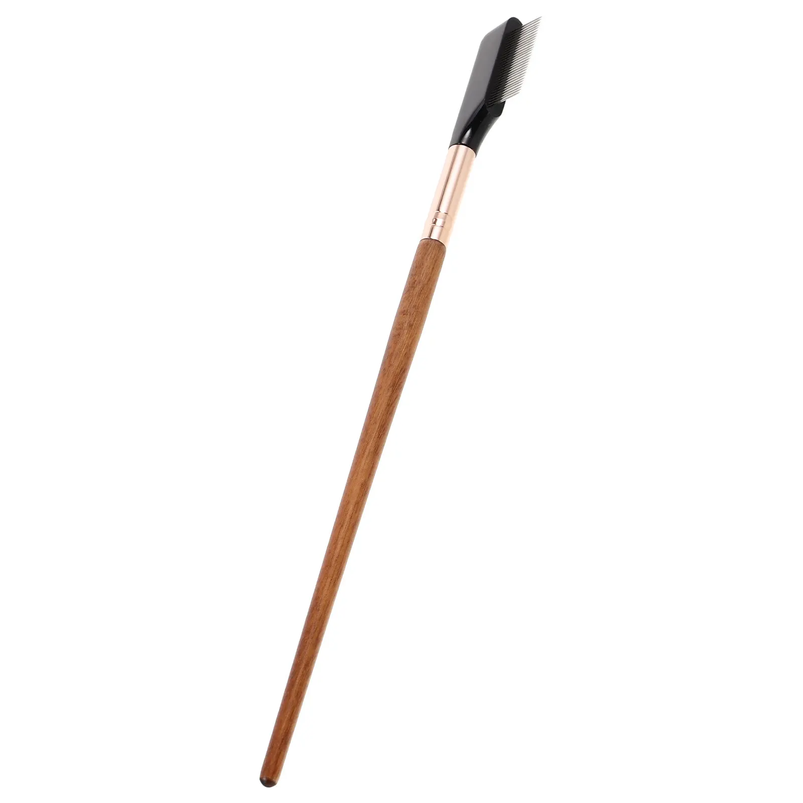 Cepillo de pestañas con mango de madera premium, peine para cejas, separador de pestañas con aguja de acero, herramienta de cuidado estilo Spoolie para pestañas naturales