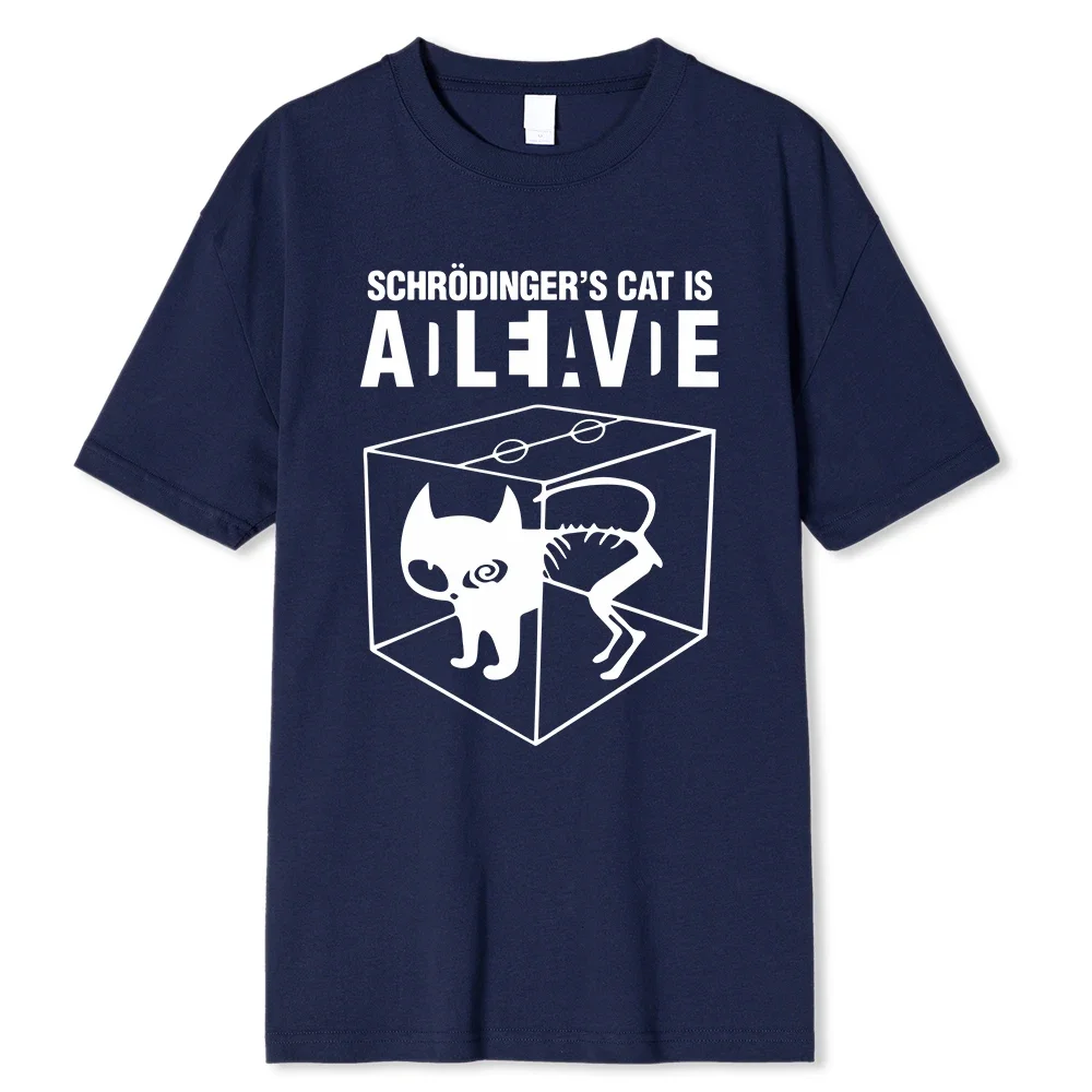 Men\'s T-shirt Top Quality 100% cotton Schrodinger\'s Cat Print Short Sleeve men T shirt Casual The Big Bang Theory Women Tshirt