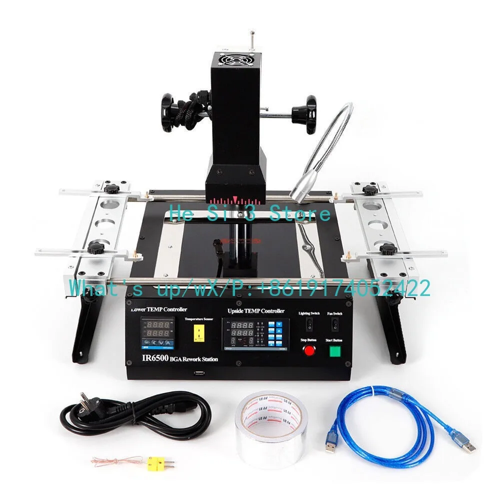 IR6500 BGA Rework Station Infrared Solder Welder System Closed-loop Temperature Control,1250W Electric Welding Table w/USB Cable