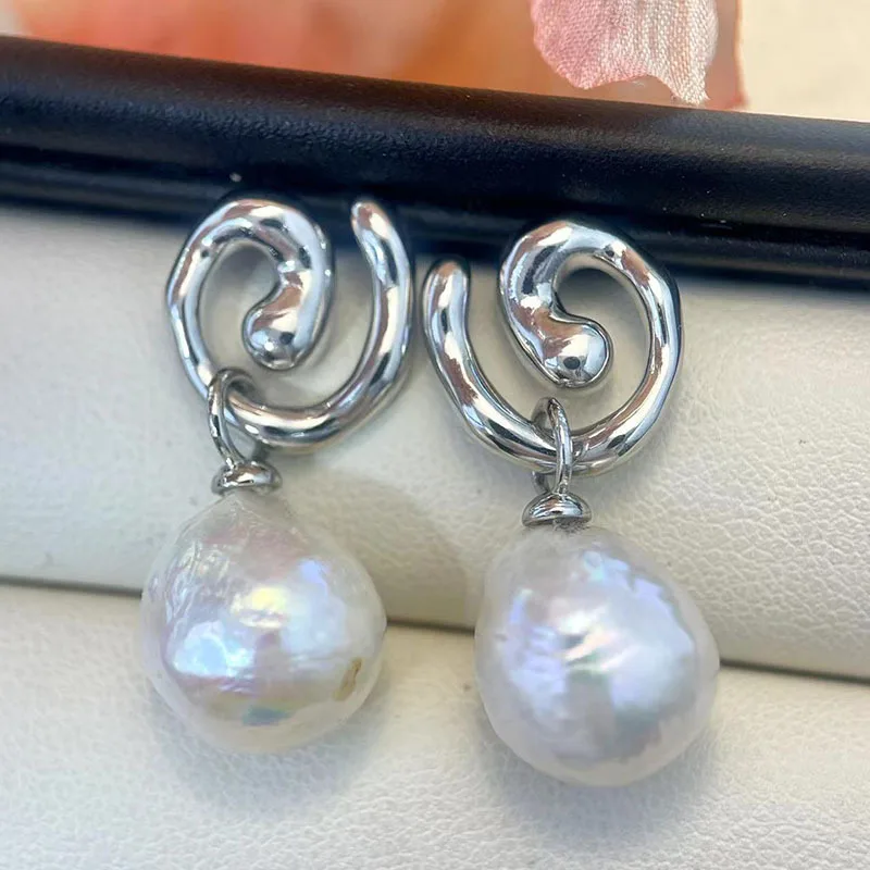 

1 пара позолоченных медных серег-гвоздиков E258 с жемчугом и серебряной иглой S925, фурнитура для изготовления ювелирных изделий, аксессуары для DIY украшений