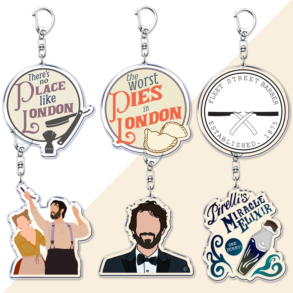 Llaveros Sondheim Musical Sweeney Todd para mujer, bolsa de accesorios, flota de Londres, calle, joyería Sondheim, regalos para amigos y seguidores
