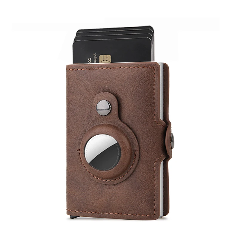 Carbon Rfid Card Holder Men Women Airtag Wallet Money Bag Leather Purse Slim Thin Wallets For Apple AirTags Tracker Air Tag 2023