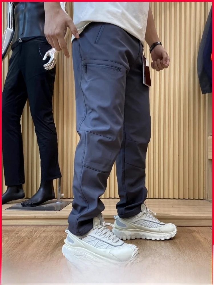 

Men's Winter Outdoor Thiened Fce Lined Windproof Casual Pants Tactical Cargo Trousers Straight Leg Nylon Fabric