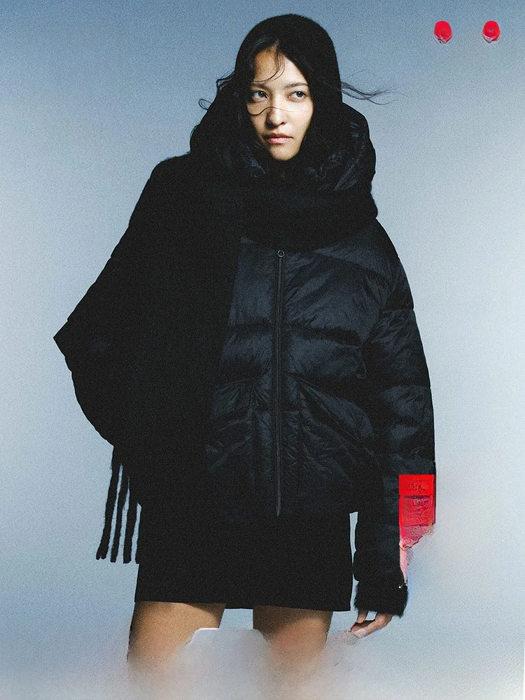 

Warm Cotton Jaet Bread Sle Large ape Thermal Winter Outerwear Coat H&M Women's Faion Soft Cozy Cotton Clothing